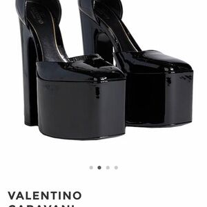 Valentino Garavani Glossy Black Patent Platform Pumps